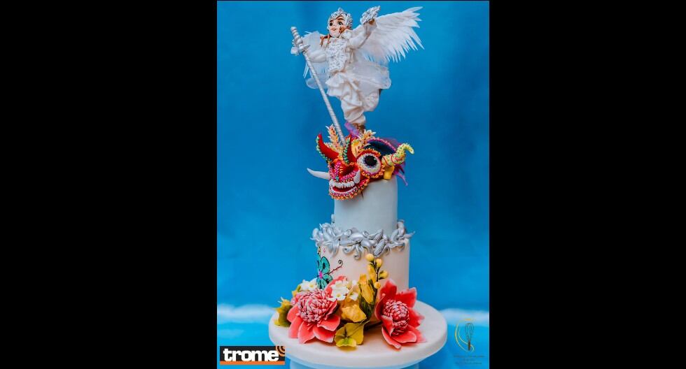 Huanuqueño Diego Chocano elaboró torta con diseño de 'Diablada puneña'. Representará al Perú en el Mundial de Diseñadores de Pasteles, en Italia. . (JymVarillas)