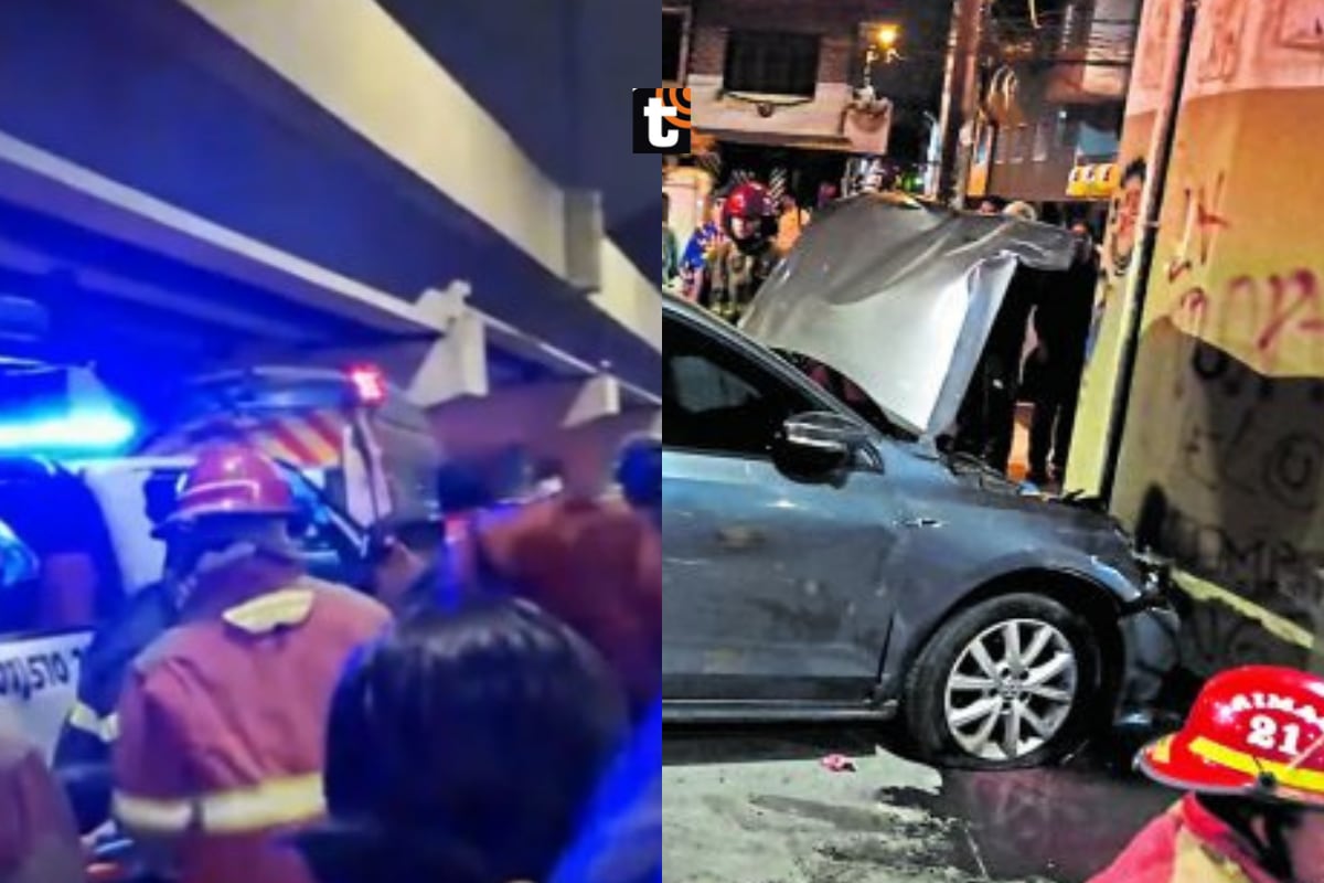 Aparatoso accidente automovilístico.