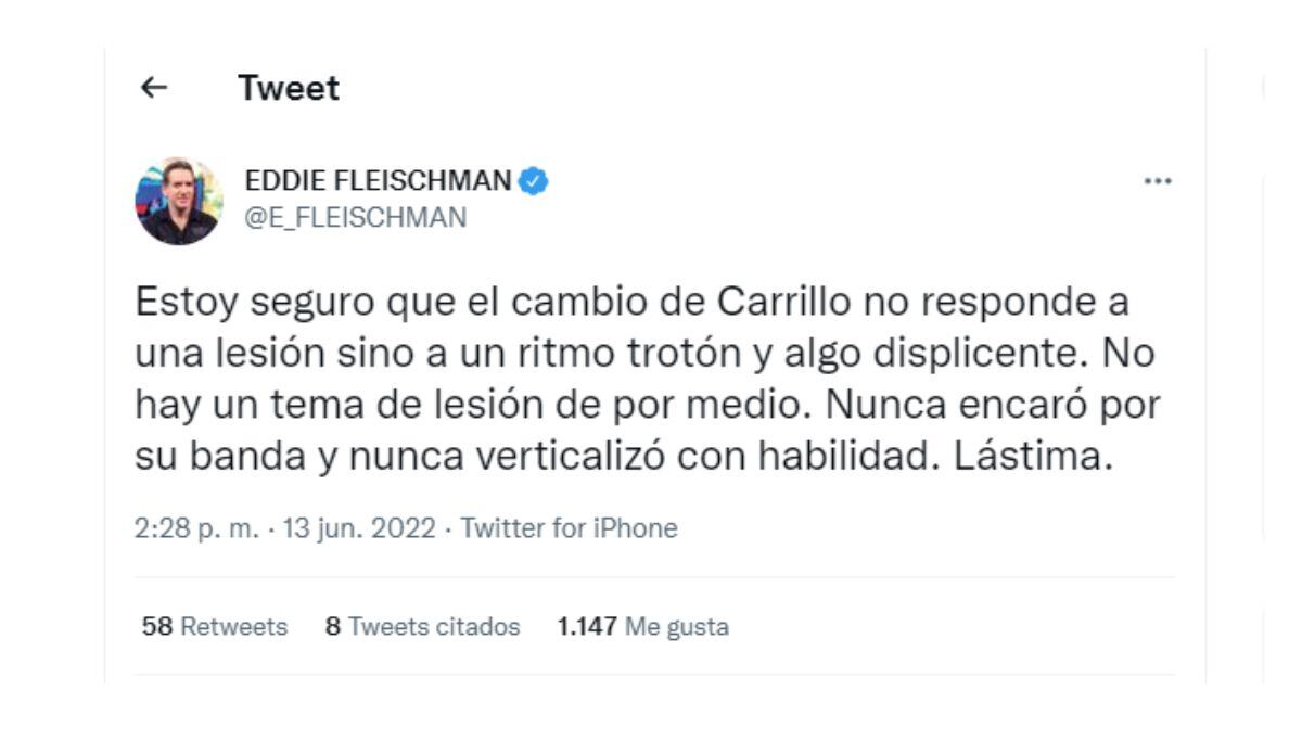 Eddie Fleischman ackaró cambio de André Carrillo (@e_felischman)