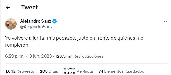 Sus fans le dedicaron mensajes de apoyo en las redes sociales.
