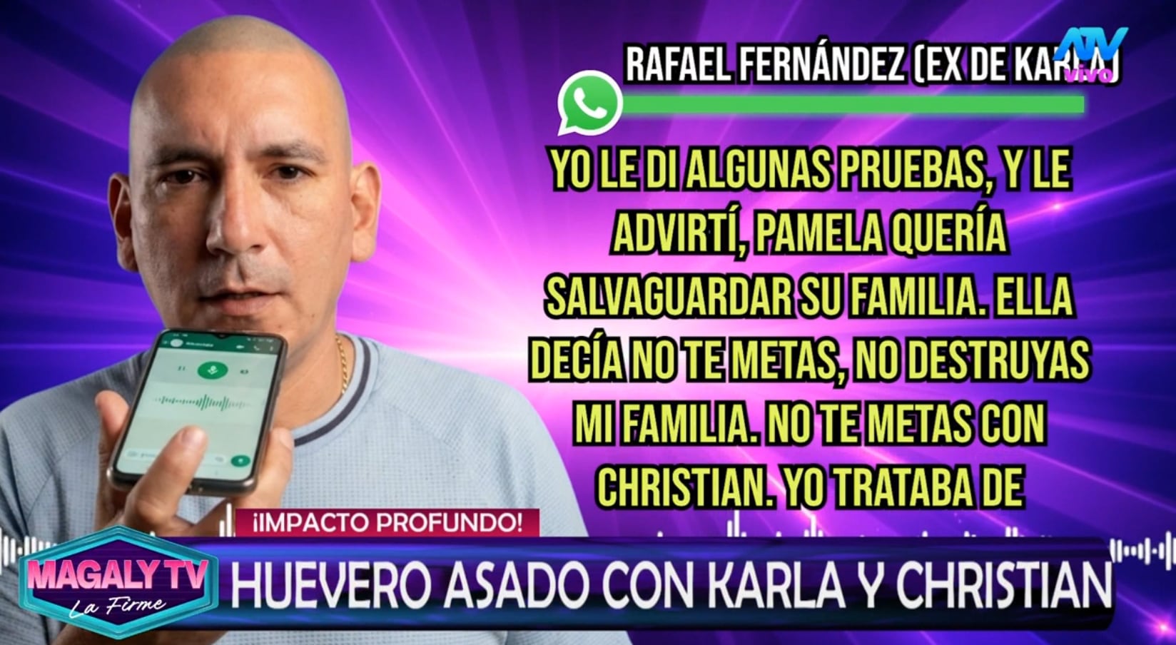 Rafael Fernández revela que envió pruebas a Pamela Franco sobre cercanía entre Karla Tarazona y Christian Domínguez.