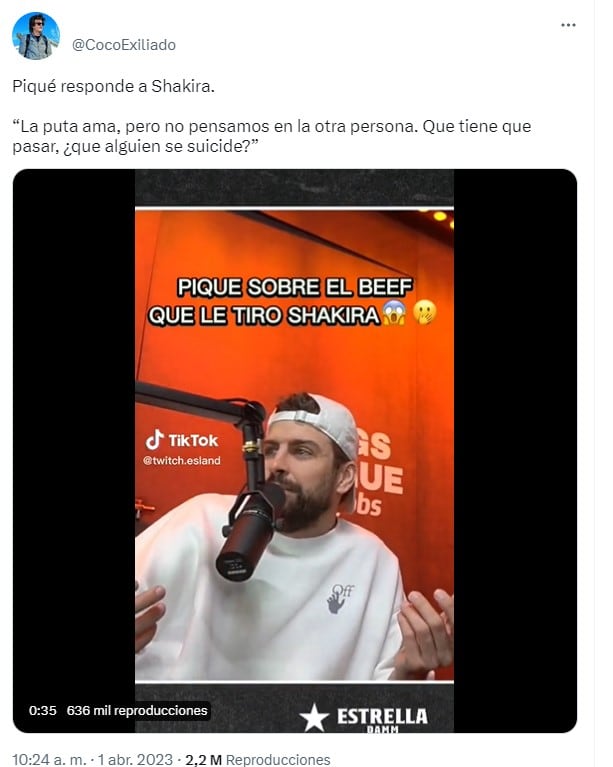 Gerard Piqué estuvo en el programa de Gerard Romero (Foto: Coco exiliado/Twitter)