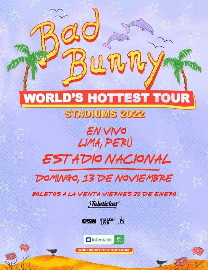 Bad Bunny anuncia concierto en Lima.