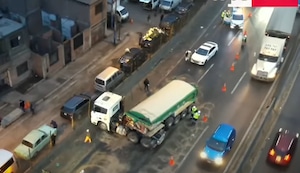 Rímac: Tres personas heridas en quíntuple choque en la vía Evitamiento | VIDEO