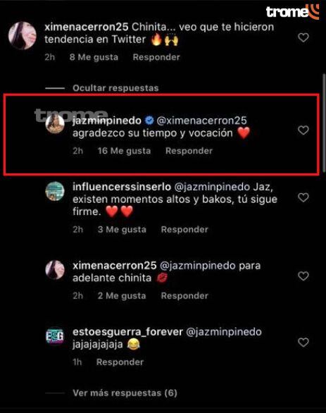 Jazmín Pinedo: su respuesta tras volverse tendencia en Twitter