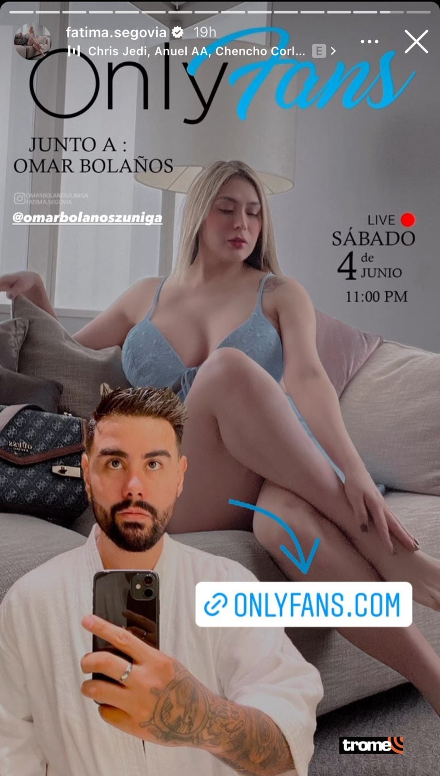 Fátima Segovia en OnlyFans: sigue los pasos de Xoana y ahora graba videos con su pareja
