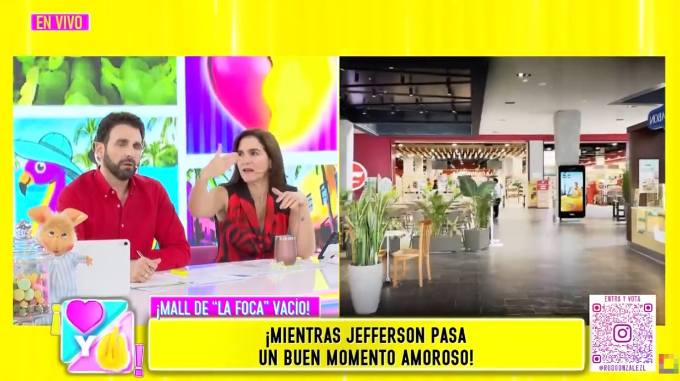 Rodrigo González y Gigi Mitre lamentan pocos clientes en el mall de Jefferson Farfán, ubicado en el sur.