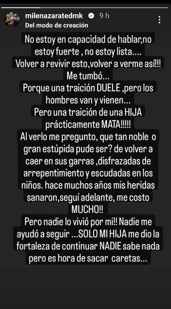 Milena Zárate lanza contundente mensaje contra Greissy Ortega. (Foto: Instagram)
