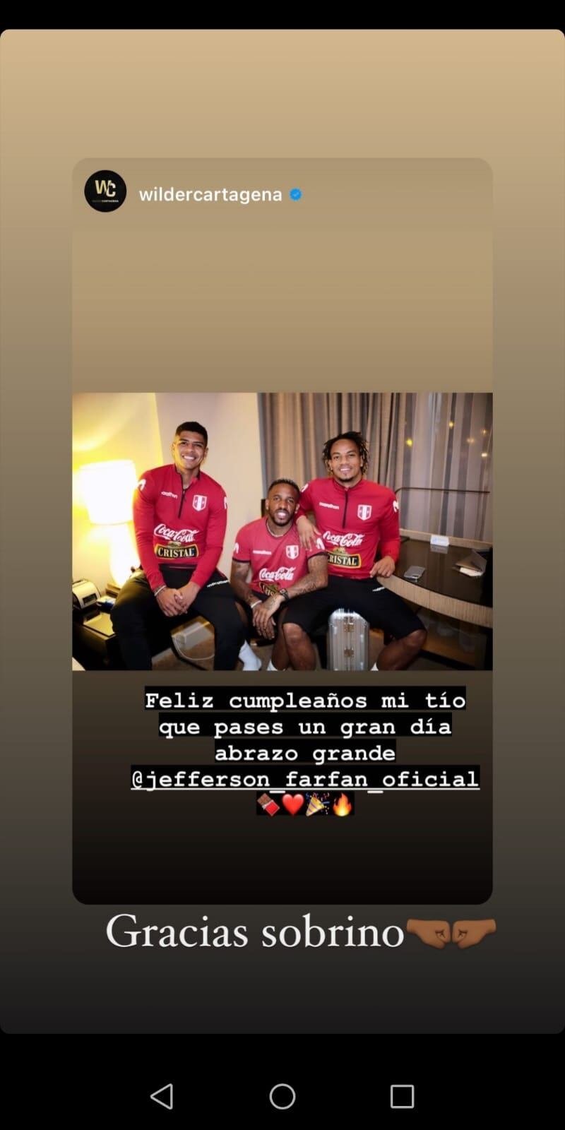 Jefferson Farfán recibió el saludo de varios colegas del medio futbolístico. Foto: Instagram.
