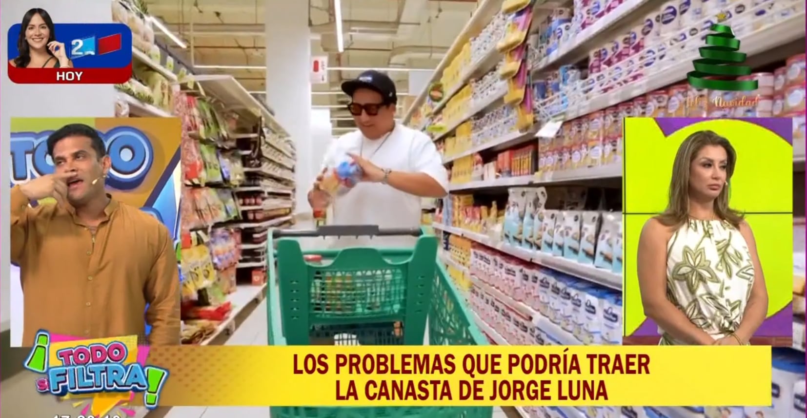 Jorge Luna sorprendió a trabajadores con canastas que superan el valor de sus sueldos.