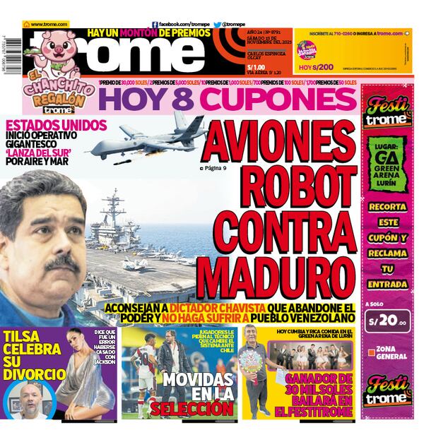 Portada Trome sabado 15 de noviembre de 2025