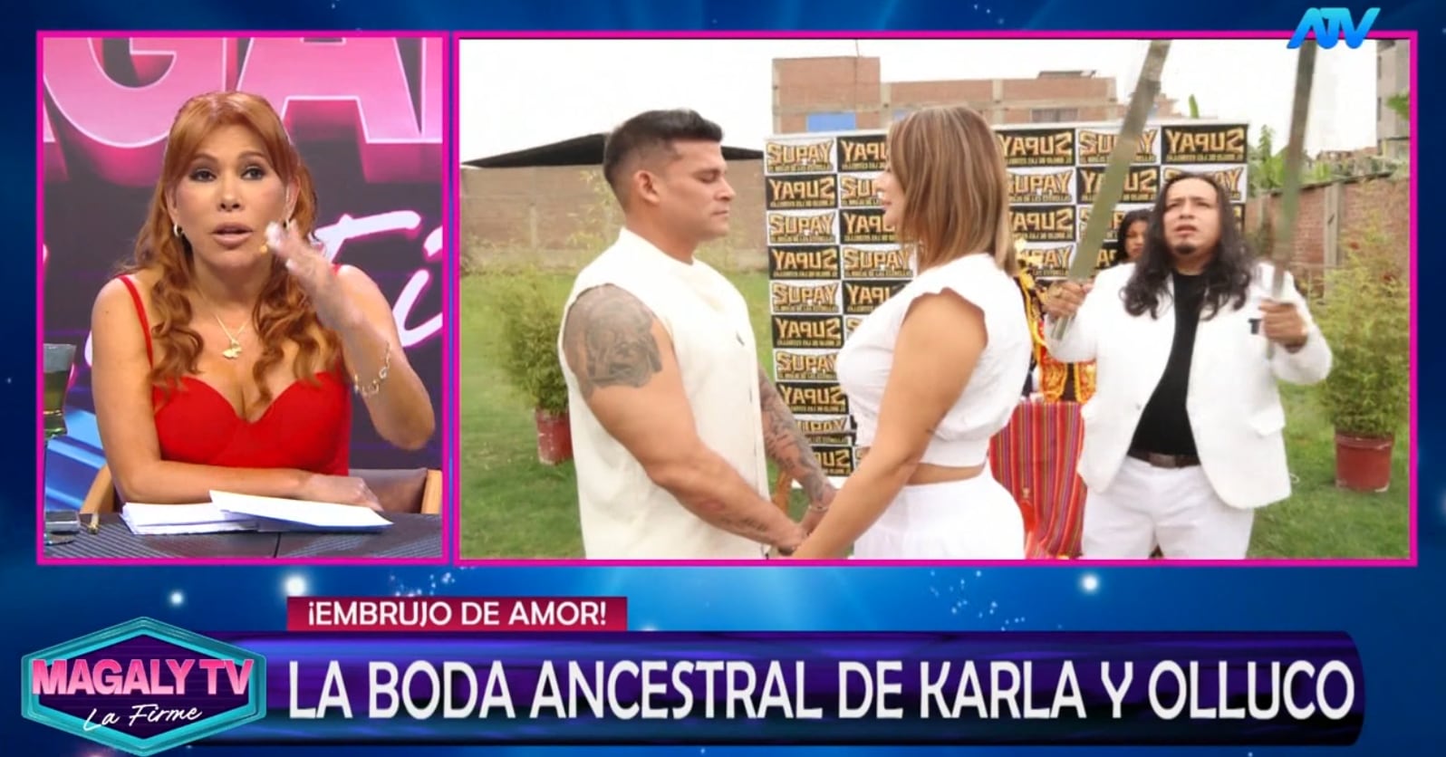 Karla Tarazona y Christian Domínguez se casaron en una "boda ancestral" realizada por un brujo.