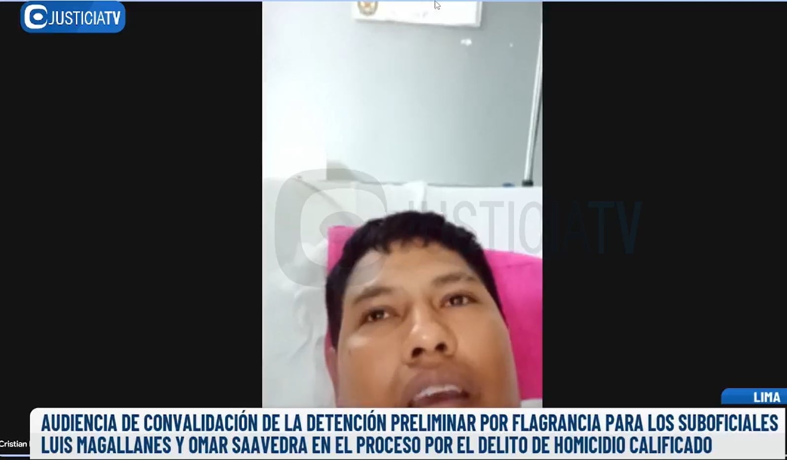 Luis Magallanes se encuentra internado en el Hospital de la Policía Nacional. (Foto: Captura Justicia TV)