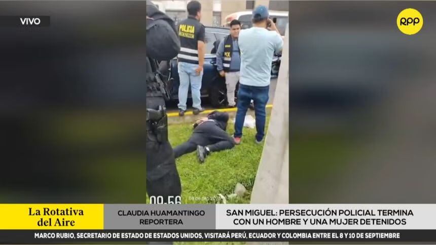 Persecución en San Miguel terminó con detenidos. Foto: RPP