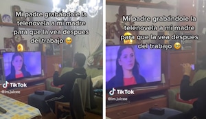 Graba el capítulo de la novela en su celular para que su esposa no se lo pierda