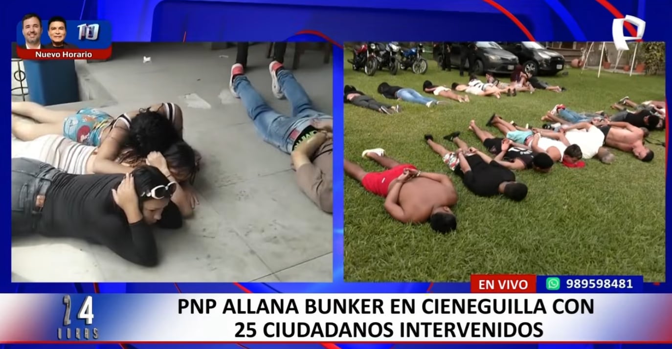 25 personas son intervenidas dentro de búnker en Cieneguilla.