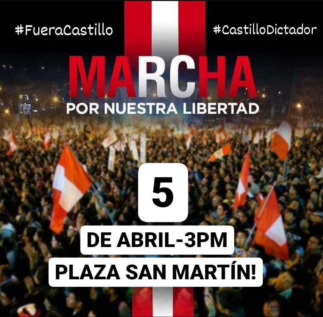 Marcha contra el gobierno de Pedro Castillo. Foto: Twitter