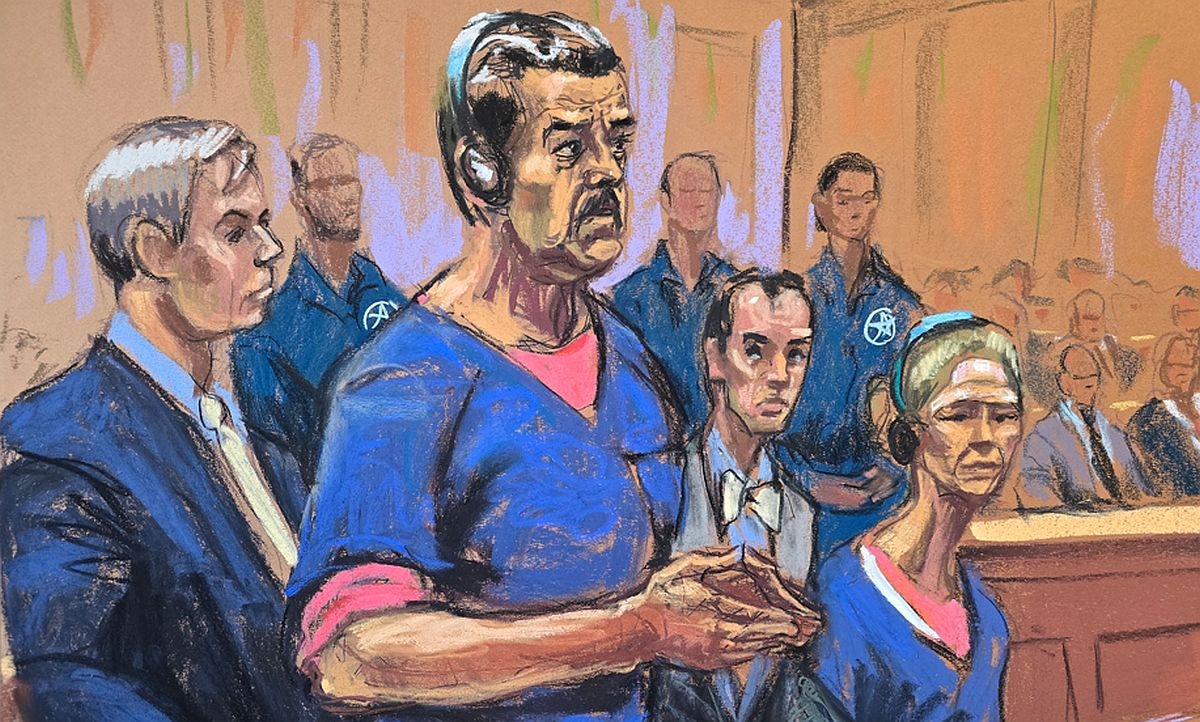 Las cámaras de video y de fotos estuvieron prohibidas durante primera audiencia a Maduro. (Ilustración: Jane Rosenberg / AFP)