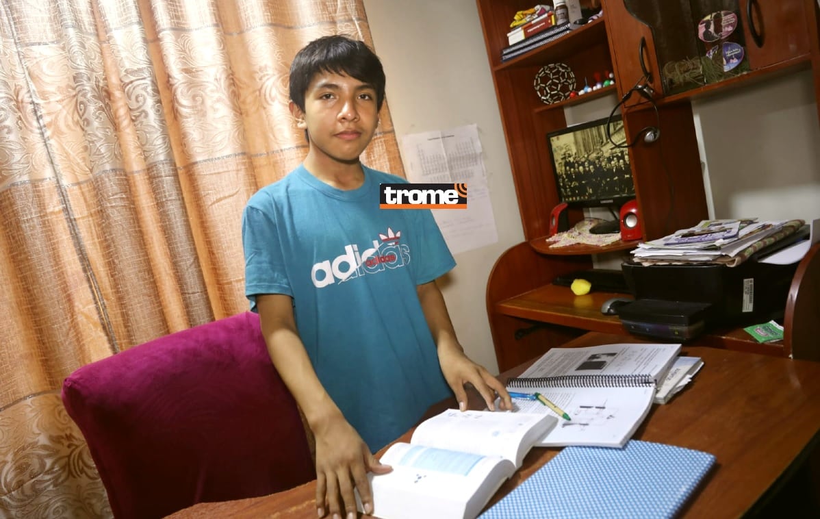 Guillermo Romero, el escolar que logró el primer puesto en admisión a la carrera de Ingeniería de Inteligencia Artificial en San Marcos. (Entrevista: Isabel Medina / Trome).