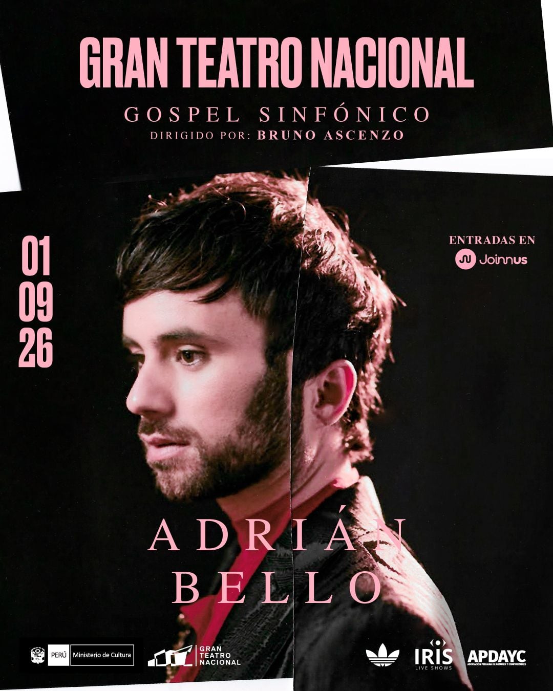 El cantante peruano Adrián Bello llegará por primera vez al Gran Teatro Nacional.
