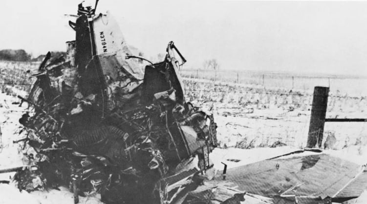 Esto quedó del nefasto accidente aéreo de Buddy Holly, Ritchie Valens y The Big Bopper (Foto: Hulton Archive/Getty Images)