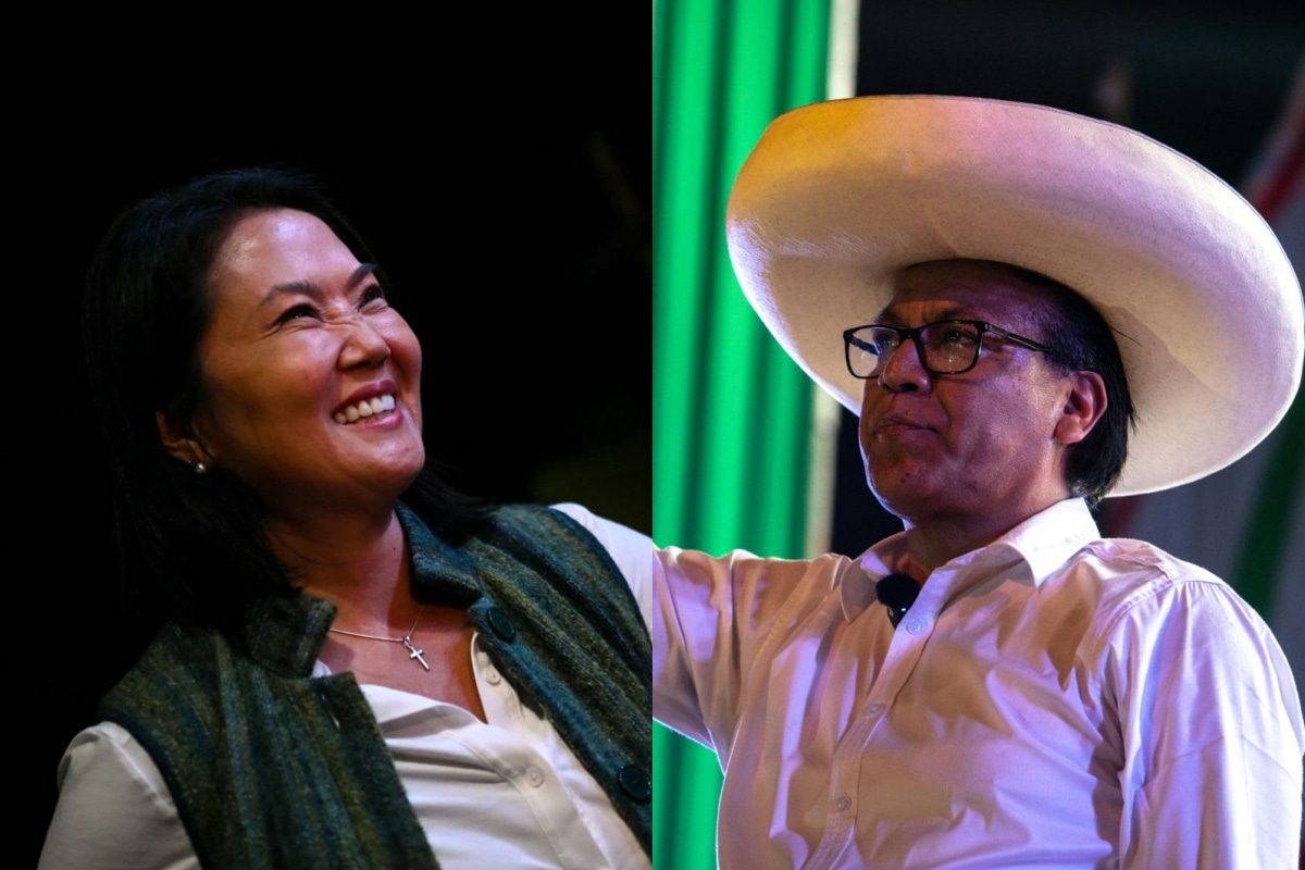 Keiko Fujimori y Roberto Sánchez. (Fotos: AFP)