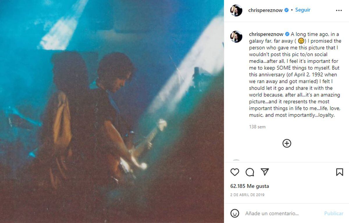 La publicación fue realizada el 2 de abril de 2019 (Foto: Chris Pérez / Instagram)