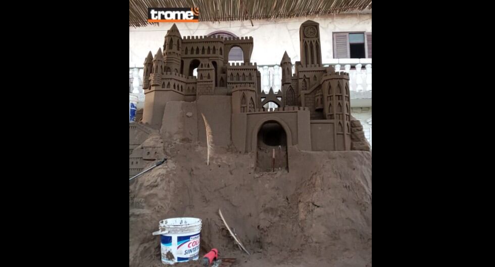 Artista escultor de arena, Rubén Rebatta, en entrevista con Trome, conversó sobre sus obras en el Castillo de Chancay. (Isabel Medina)