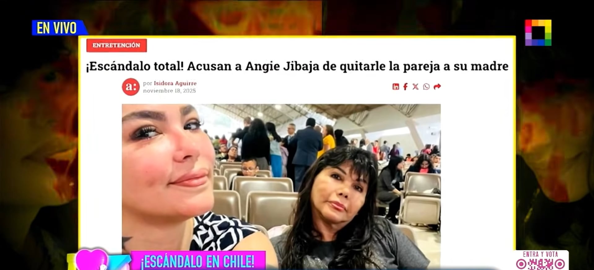 Modelo es acusada de quitarle la pareja a su madre. (Fuente: Willax)