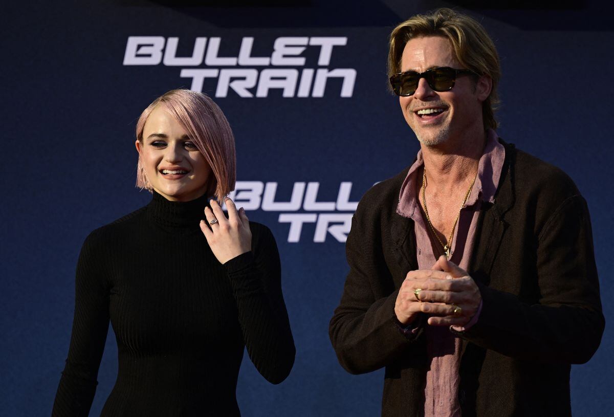 Durante la premiere de "Bullet train" en Alemania. La película se estrenará en Estados Unidos el 5 de agosto (Foto: AFP)