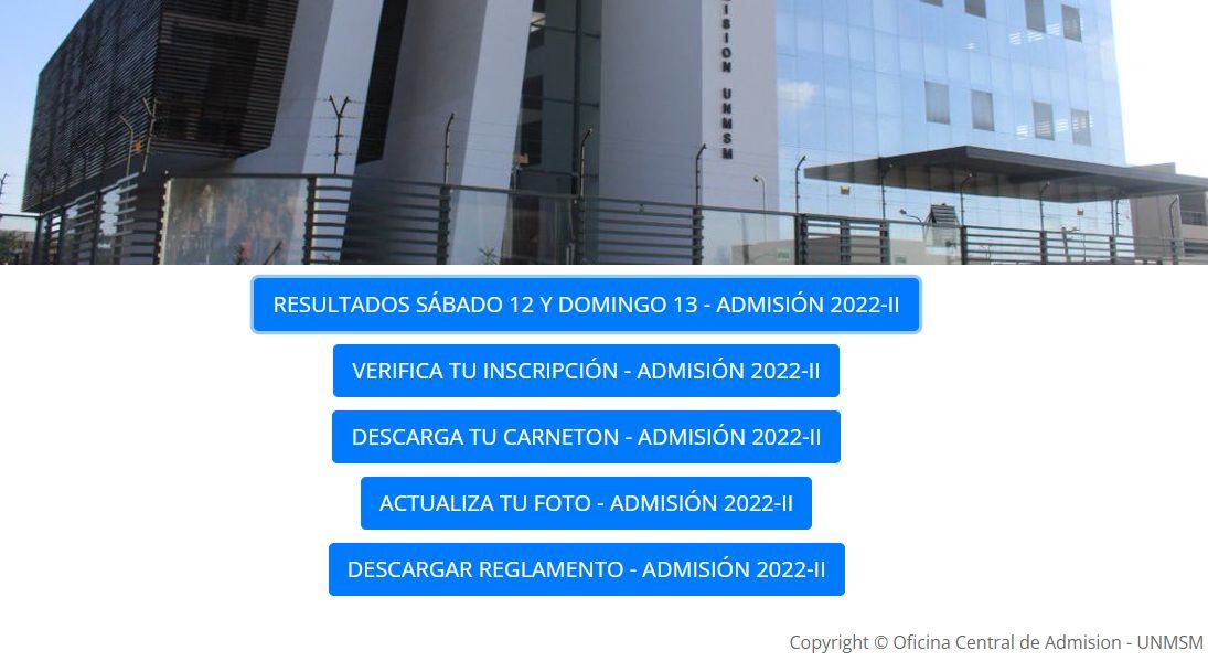 Resultados de examen de admisión 2022-II de la Universidad Nacional Mayor de San Marcos.