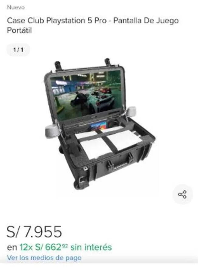 El precio de la maleta gamer que usa Rodrigo Ureña. Foto: Mercado Libre