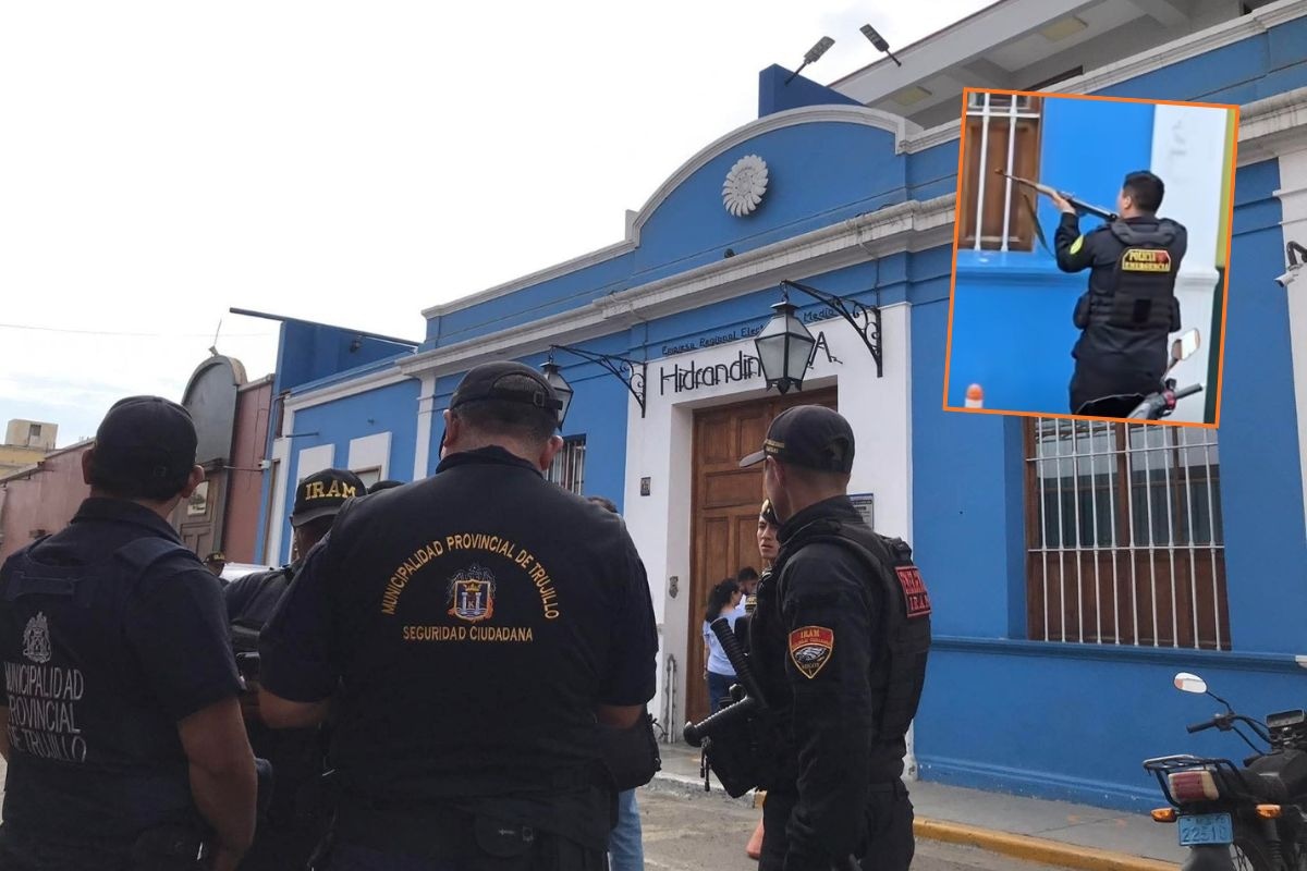 Agente de seguridad desató el terror dentro de sede de Hidrandina. (@gec)