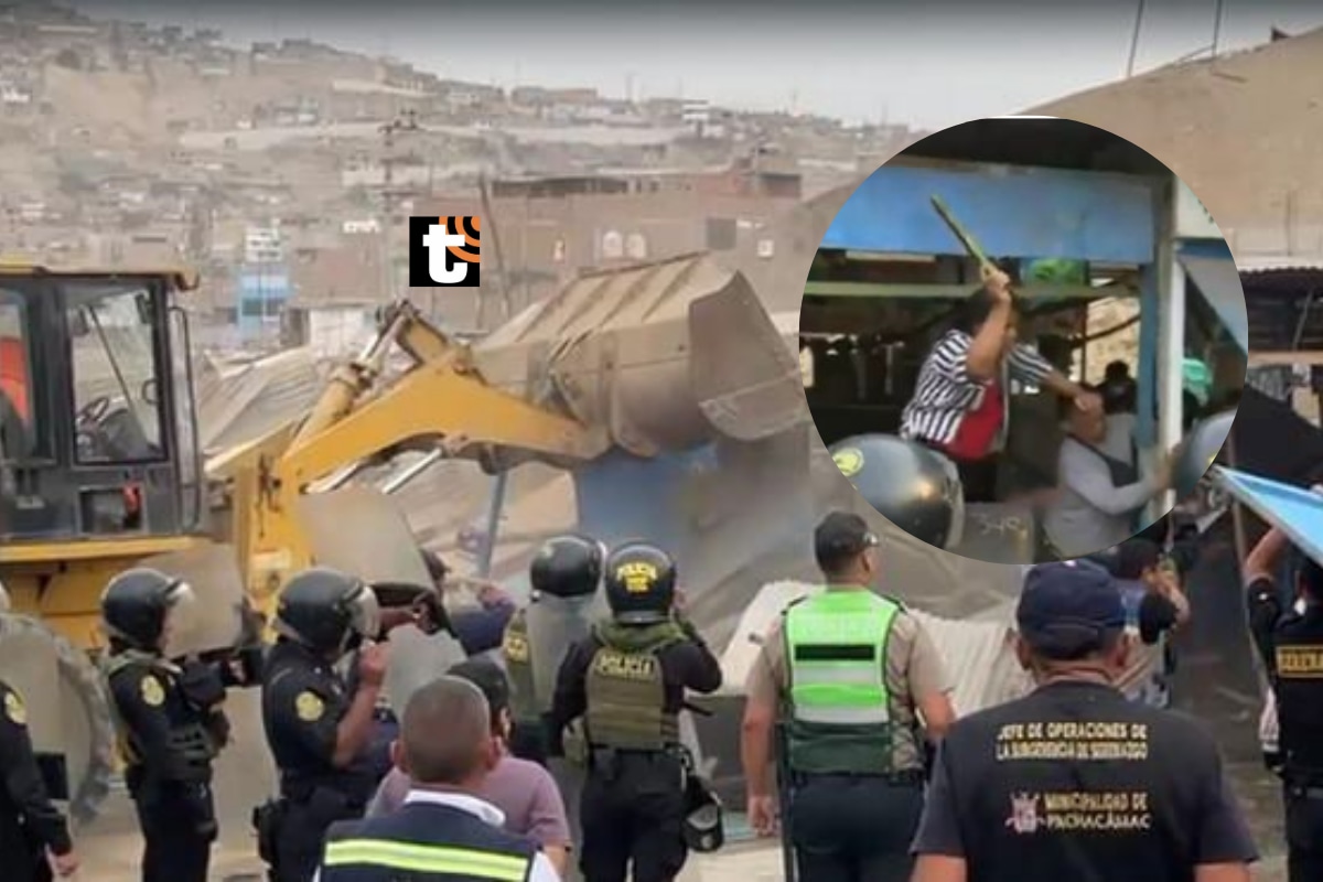 Desde esta madrugada se realizó un violento desalojo en el mercado de Manchay.