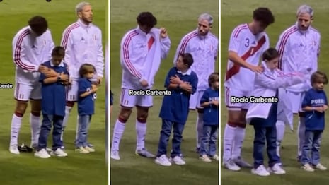 Perú vs. España: el tierno gesto de Fabio Gruber hacia un niño