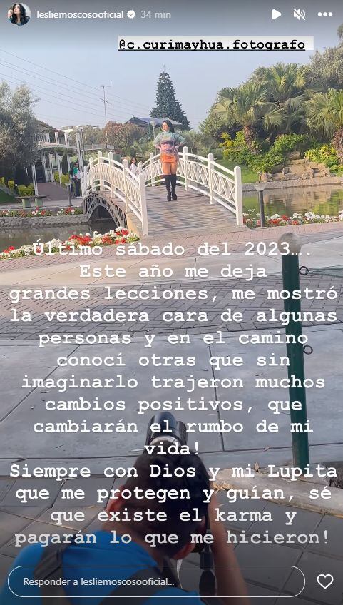 Leslie Moscoso y su supuesta indirecta a su ex