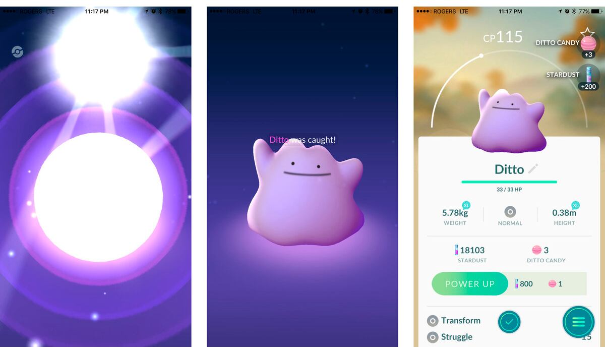 Ha variado el listado de Pokémon de donde aparece Ditto. (Foto: Pokémon GO)