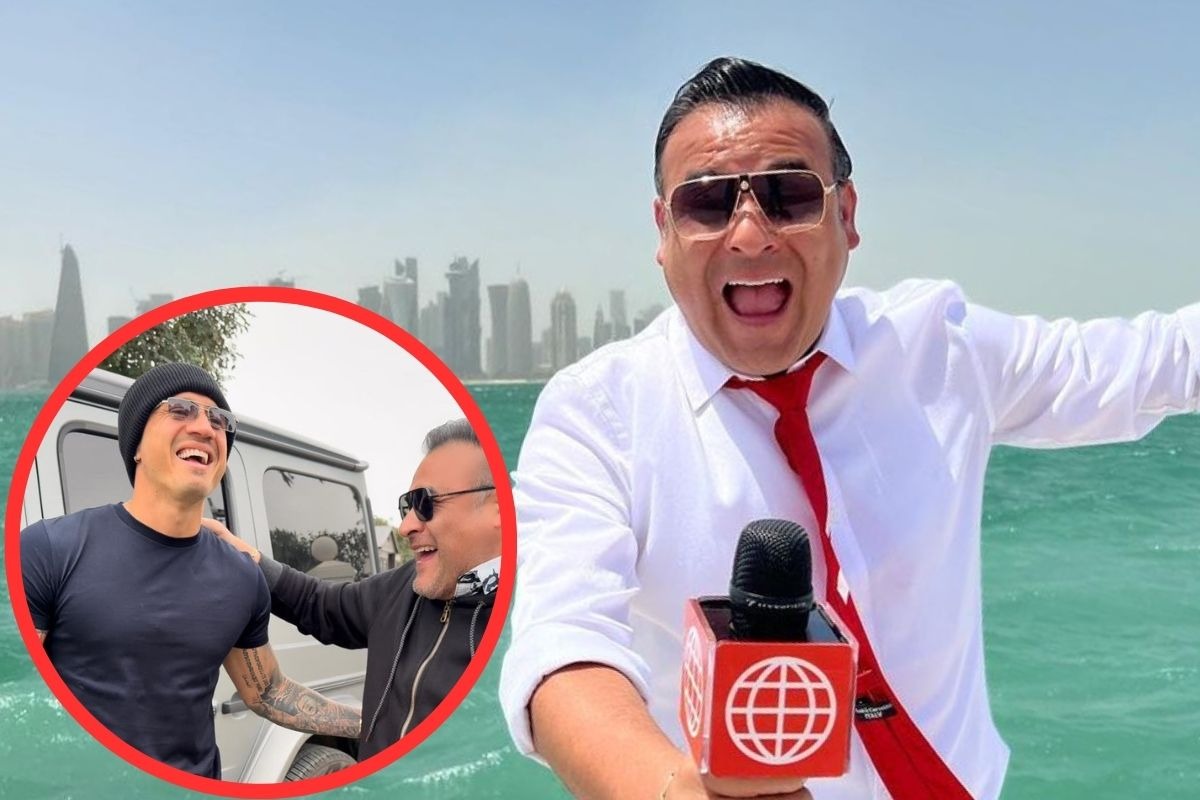 Juan Carlos Orderique con Gianluca Lapadula.