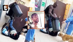 ¡Extranjero desata el caos en el Callao! Colombiano golpea salvajemente a vigilante dentro de posta médica