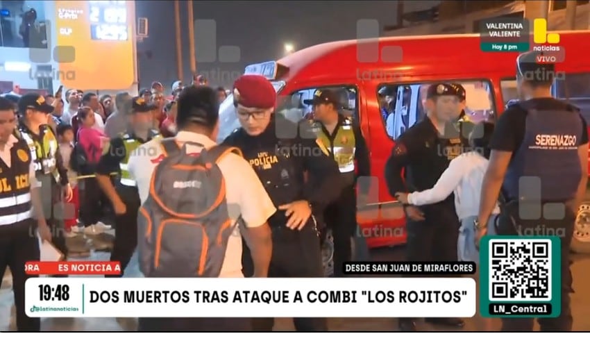 Dos muertos y un herido dejó un atentado contra combi 'Los Rojitos'.