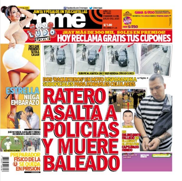Portada Trome 14/07/2023