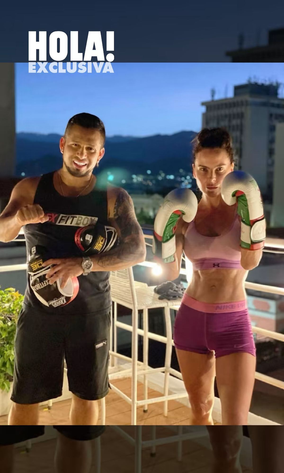 Del Castillo junto a su entrenador Alex (Foto: Alexfit Box / Instagram)