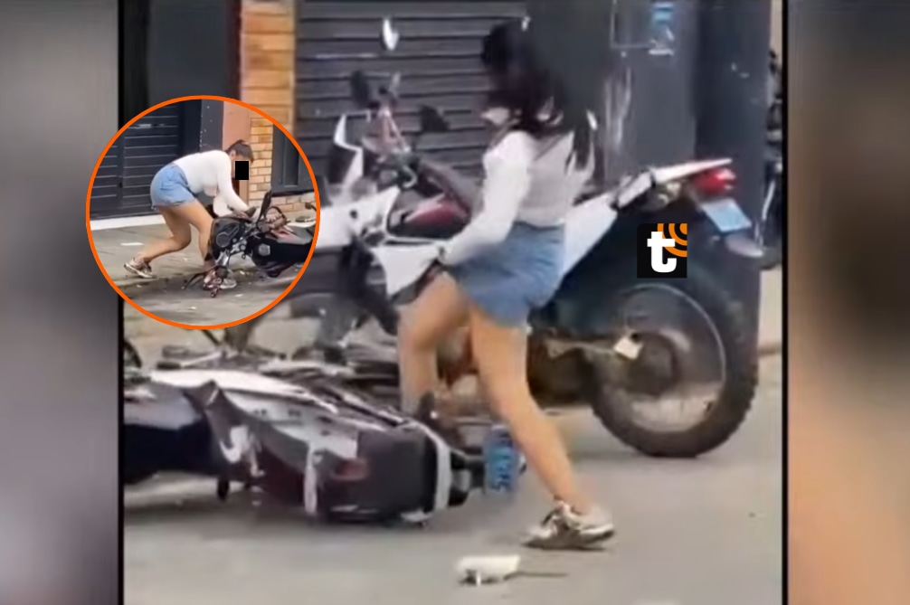 Mujer destruye moto de su pareja en Iquitos tras verlo con otra.