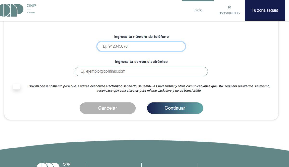 Los pasos para solicitar una clave virtual de la ONP. (Foto: ONP)