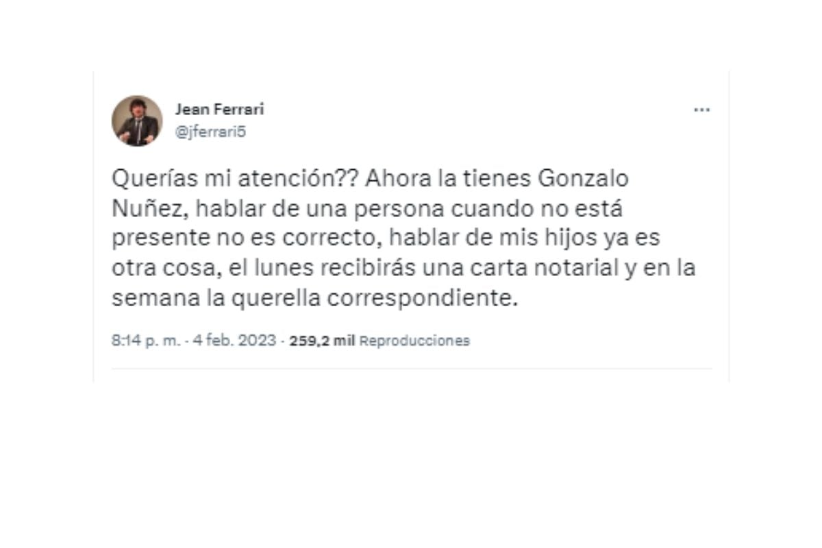 Administrador Univeristario responde a Gonzalo Núñez con querella (@ferrari5)