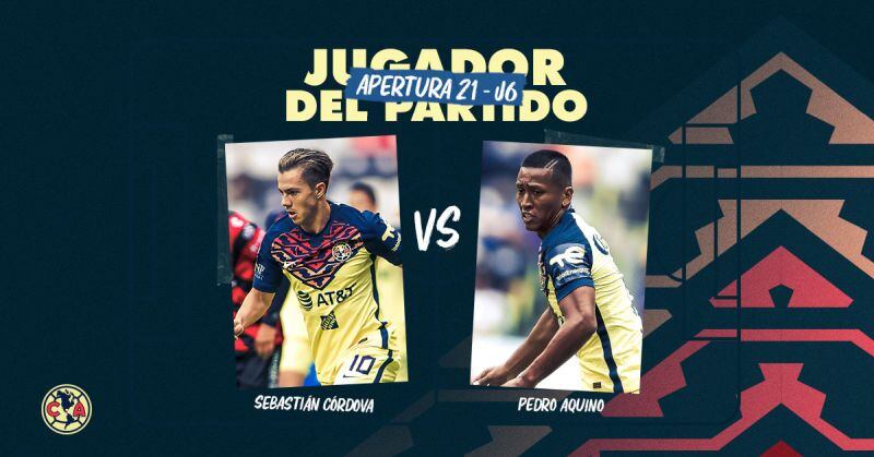 Pedro Aquino es destacado en América: lo nominan a votación como jugador del partido ante Tijuana