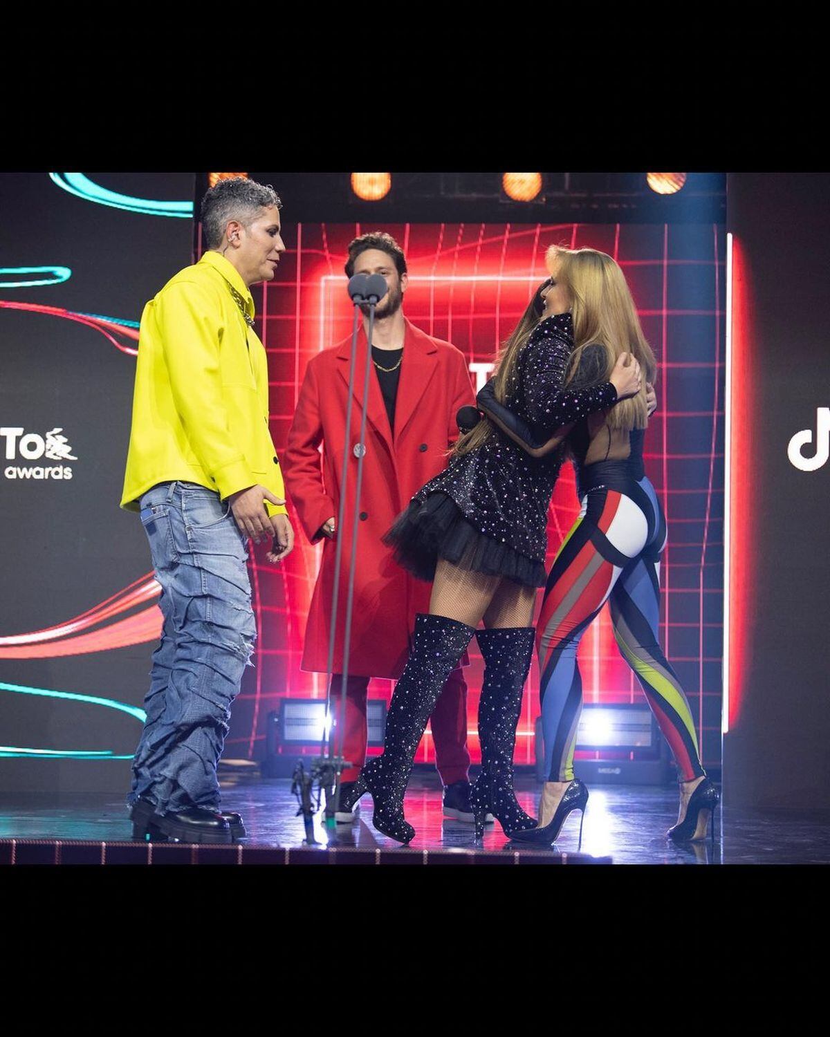 Angelique junto a Dulce María, Christian y Christopher (Foto: Angelique Boyer / Instagram)