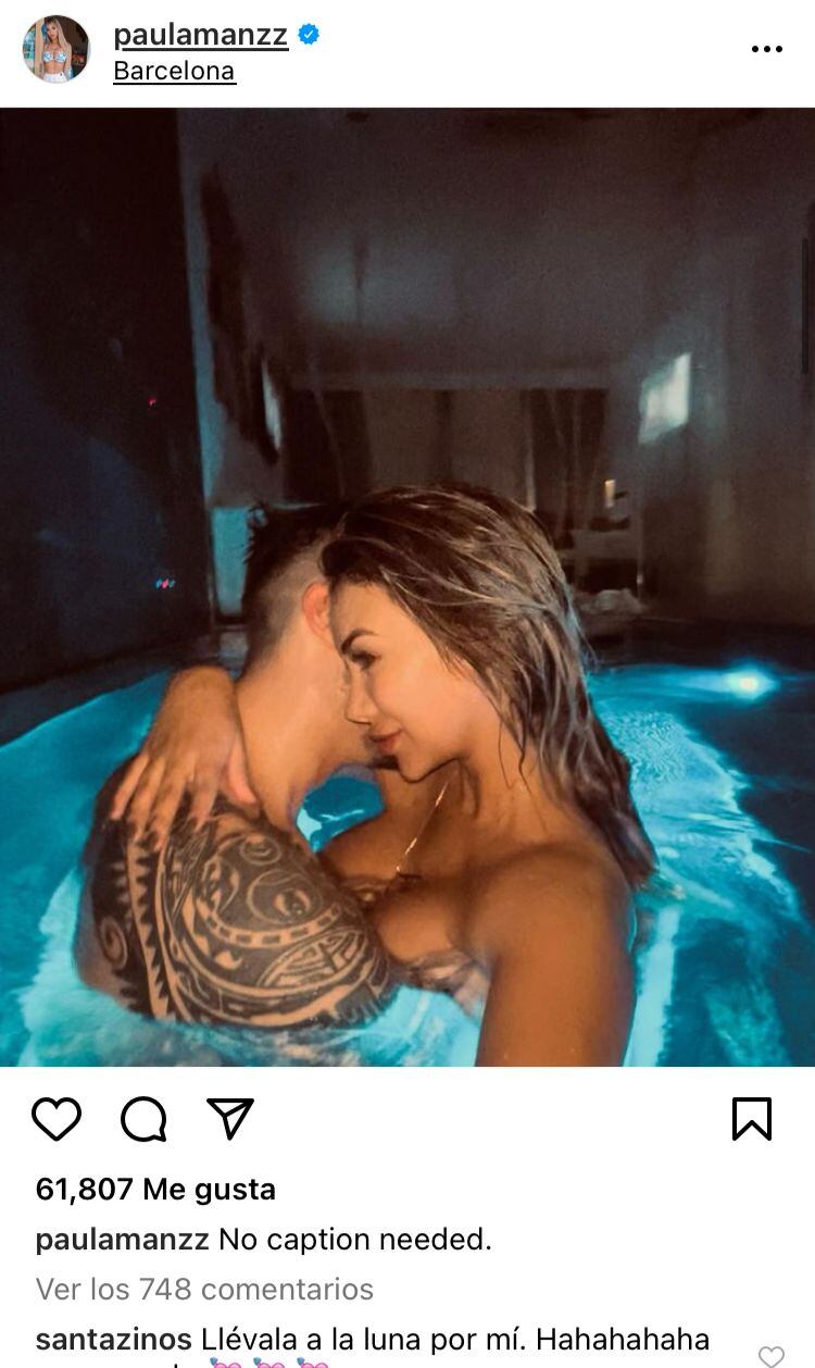 Paula Manzanal oficializa a su nuevo novio. Foto: Captura