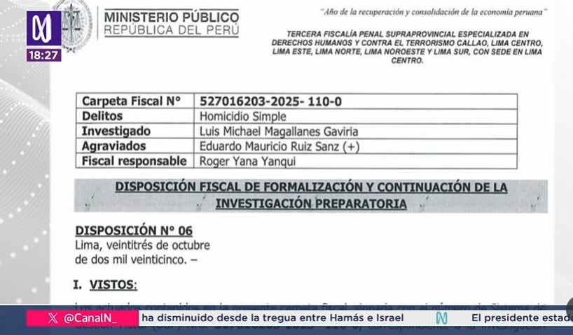 Fiscalía pide restricciones e impedimento de salida para PNP Luis Magallanes.