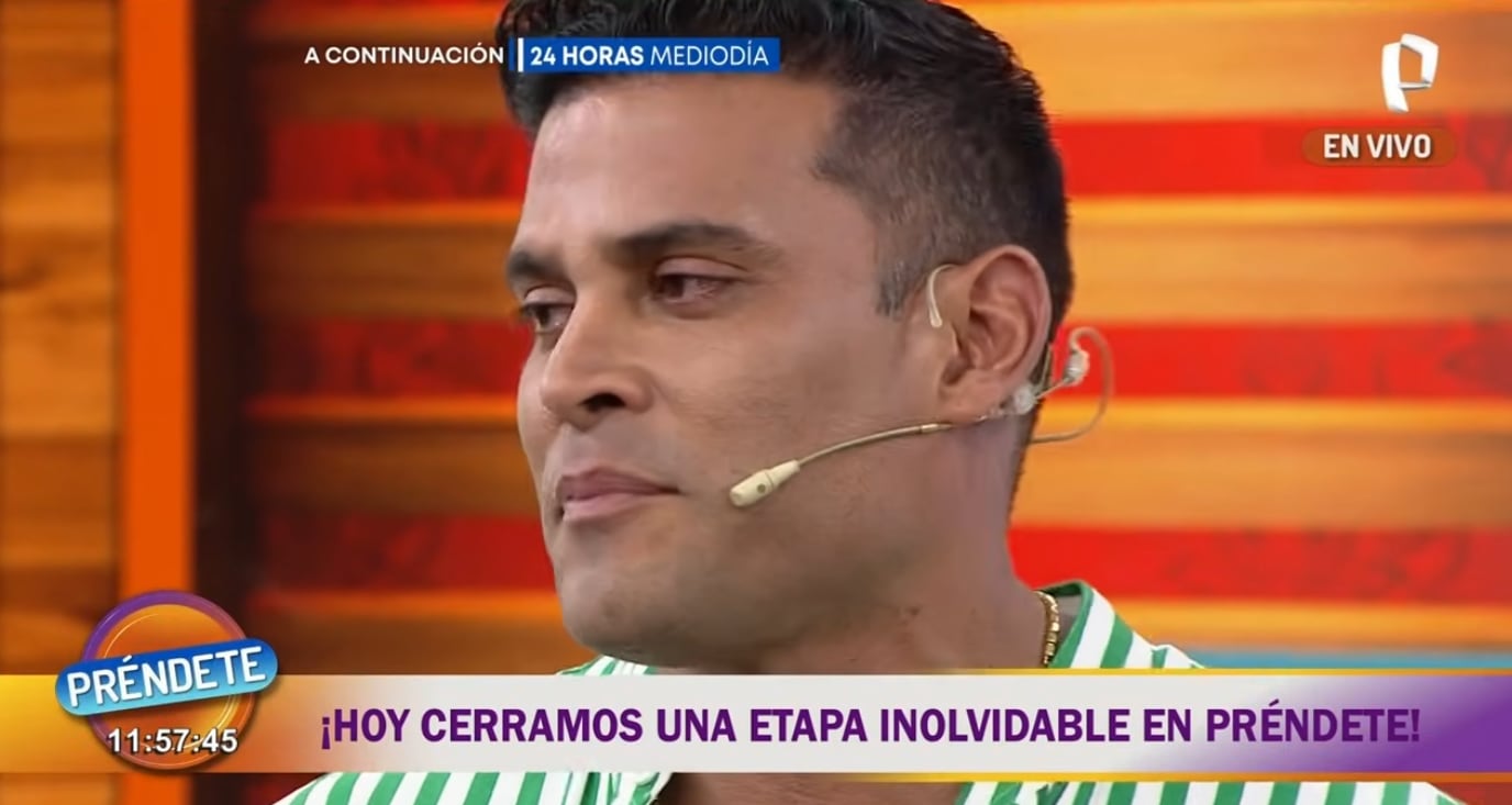 Christian Domínguez se quiebra en el último programa de 'Préndete'.